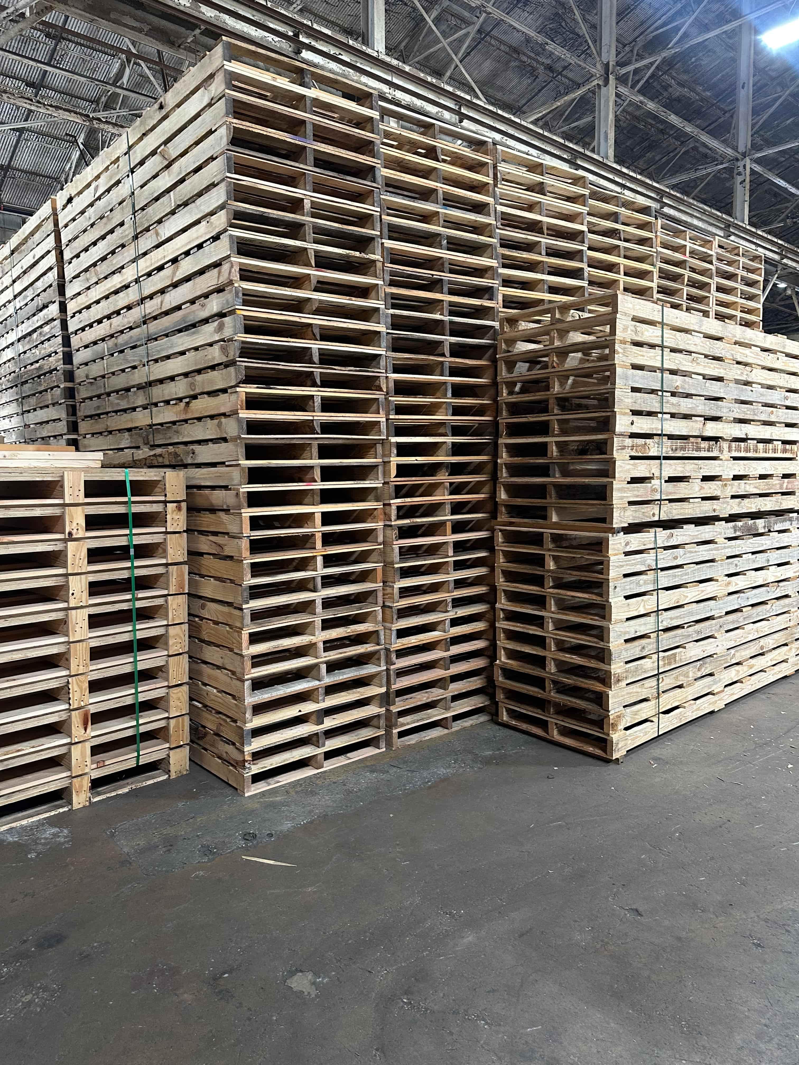 Stack of new wood pallets